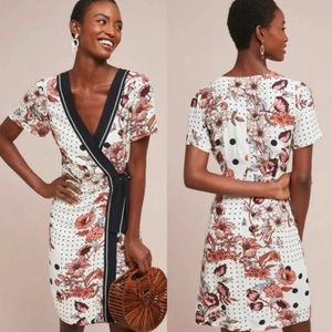 Mauve by Anthropologie white Aubrey wrap dress